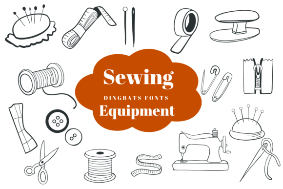 Sewing Equipment Font for Creative Branding
