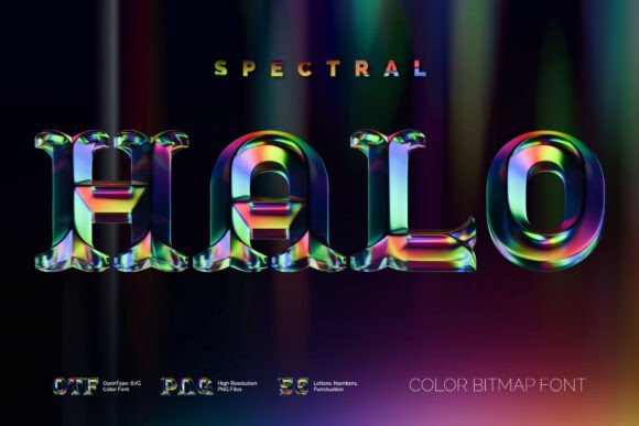 Spectral Halo: A Colorful Font for Editorial Elegance